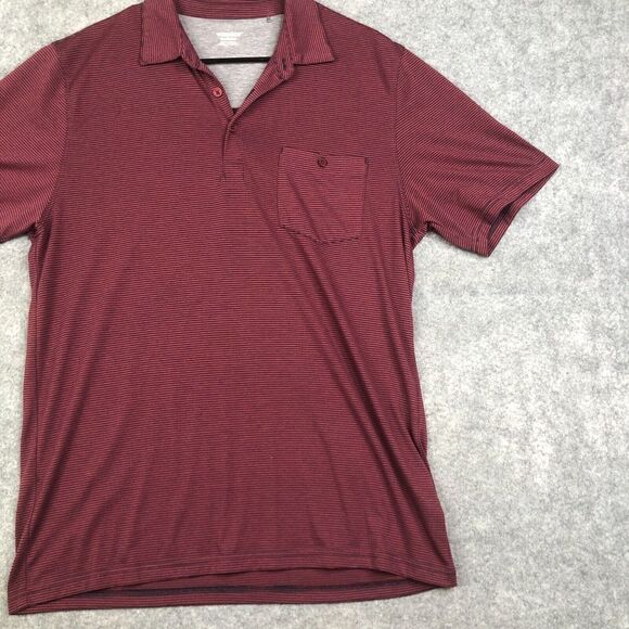 Toad&Co Polo Shirt Mens Medium Striped Marko Short Sleeve Golfer Preppy - Picture 4 of 9